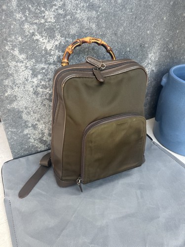 Gucci bamboo green canvas and - gucci,