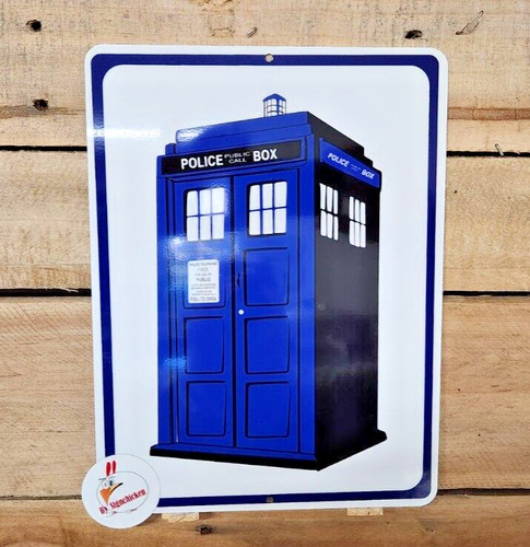 Tardis booth sign aluminum - sign, /