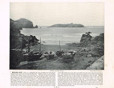 Mullion Cove and Island Cornwall Antique Print Picture Victorian 1895 RTC#271