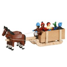 Horse Team Box Sled Miniature