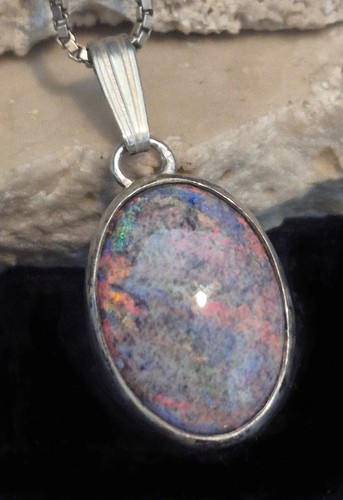 Vintage sterling opal necklace - vintage,