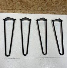 4 x Hairpin Legs - Steel, Black Coated - 12 mm heavy duty