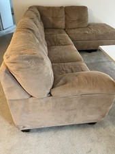 Tan Sectional Sofa Suede-like