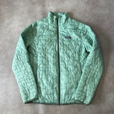 Patagonia Nano Puff Jacket Womens XL Full Zip Quilted Coat, Mint Green