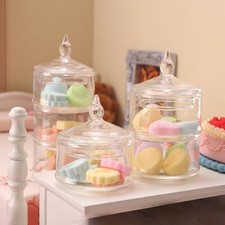  2 Count Glass Sweet Jars with Lids Candy Decorative Small Containers