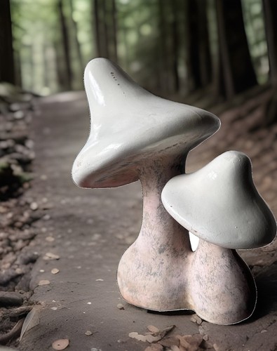 Garden mushroom statue - garden,