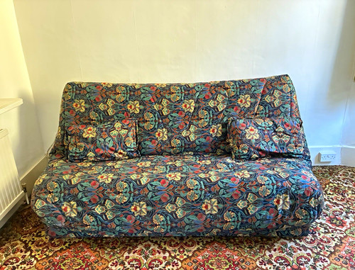 Convertible floral fabric sofa - convertible,