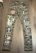 Missing Since Thursday Tiger Camo Cargo Patch Pants Size 32