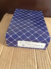 Vintage IANTHE Silver Plate Georgian style condiment set,boxed