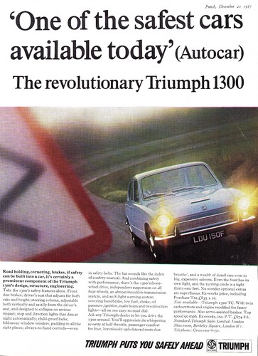 1967 advert for triumph 1300 - advert, '1300