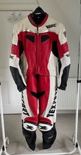 Men’s Texport Red, White&Black Motorcycle Leathers (2 piece) EU52 Good Condition