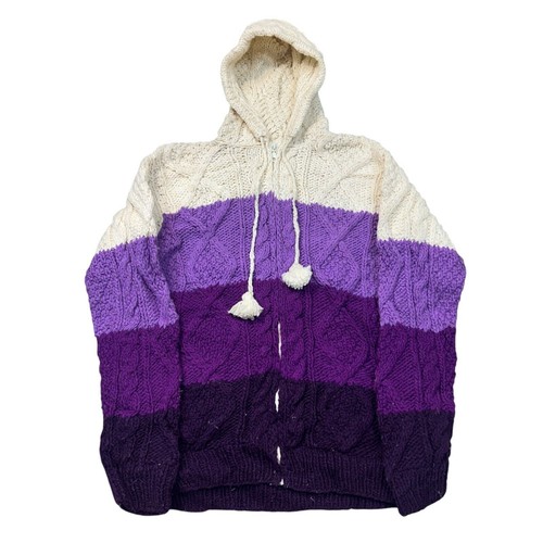 Vintage hand knit hoodie - vintage,