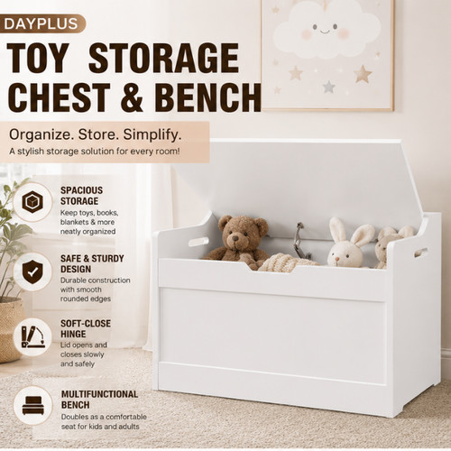 Toy storage chest - bench, wooden