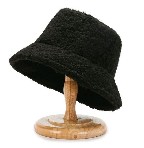 Women warm fluffy plush bucket - warm,