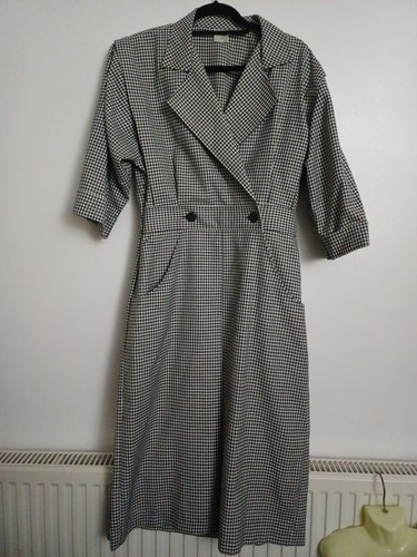 Size checked dress black - checked,