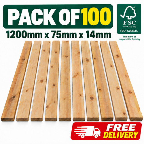 100 wooden profile boards - x,