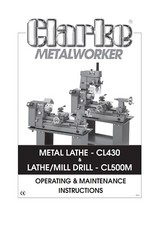 Clarke CL430 & CL500M Lathe manual ,