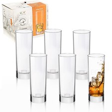 Bormioli Rocco 215ml Cortina Large Tall Dinner Tumbler Drinking Glasses Set