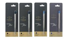 2 x Genuine Parker Ballpoint Pen Refill Quink Flow Medium Fine BLACK/BLUE Ink