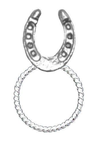 Z72 horse shoe pin brooch - shoe, drop