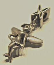 STERLING SILVER CHARM BRACELET DANGLE CHARM GENUINE DISNET TINKERBELL