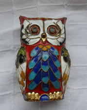 Cloisonné Brass Enamel Owl