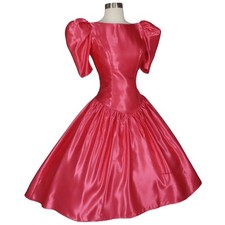 Vintage 80s Pink Satin Puff