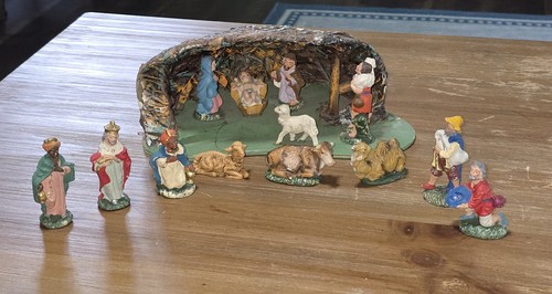 Vintage nativity set paper - vintage,