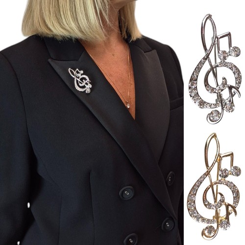 Ladies diamante treble clef - treble,
