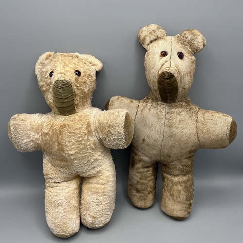 Vintage teddy bear velvet - teddy, x2