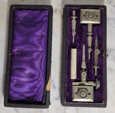 Antique Trammels for Beam Compass Boxed French Architectural Drawing Tools 