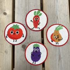 Beaded Coaster Set of 4, Happy
