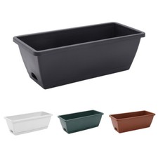 5 x Trough Plant Pot Long Plastic Planter Outdoor Garden Window Herb Flower Box