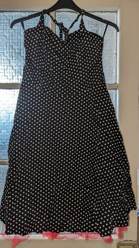 Black with white polka - white,