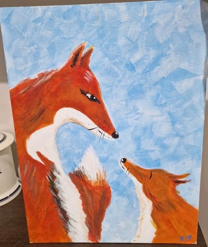 Fox with cub - fox,