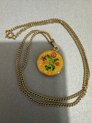 1959 enamelled sixpence yellow - 1959,