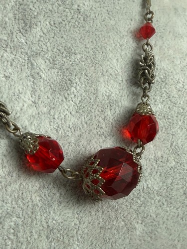 Vintage art deco necklace red - vintage,