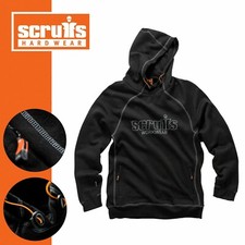 Scruffs Hard Wear Trade Hoodie Black Sizes S M L XL XXL Zipped Pockets Workwear