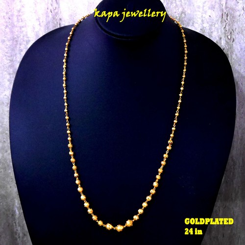 22k carat gold plated chain - gold,