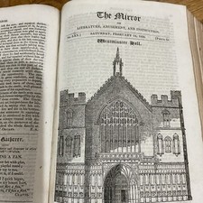 Antique Print 1824 - Westminster Hall - London