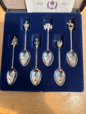 Vintage Silver Jubilee Tea Coffee Spoons Commemorative Boxed Set - (Set of 6)