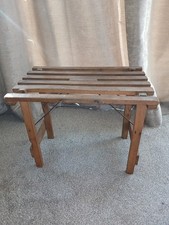 Vintage French Slatted Foldable Fishing Stool