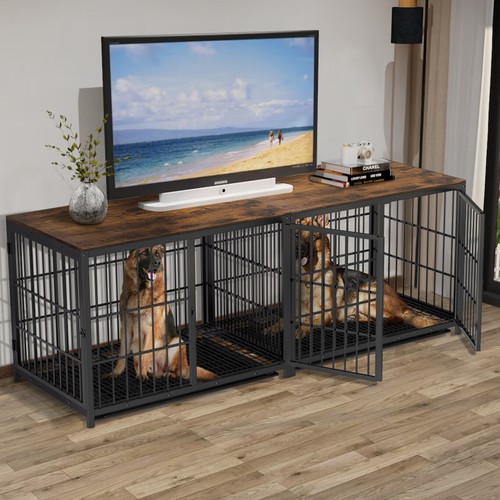 Large wooden calming dog crate - wooden,