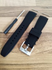 For U-BOAT/SPINNAKER watch Rubber Silicone Strap Band buckle 20 22 mm black UK