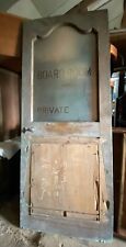 LARGE RARE ANTIQUE DOOR HALF GLASS ETCHED 'BOARD ROOM - PRIVATE'PITCH PINE  