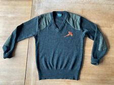 Vintage quiltknit pheasant embroidered shooting Jumper sweater size S Patches