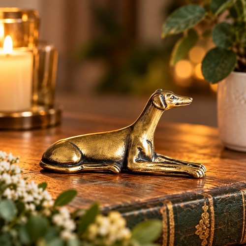 Brass whippet greyhound - whippet,