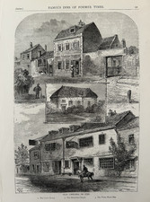 Antique Print 1875 Old Chelsea London Clock House White Horse Inn Victorian