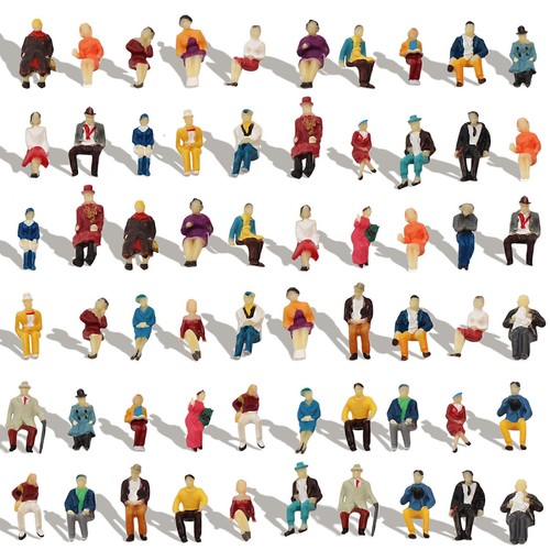 50x mixed painted model trains - 50x,