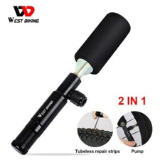WEST BIKING 2 in 1 Bike Pump CO2 Inflator Bicycle Tubeless Tire Repair Tool